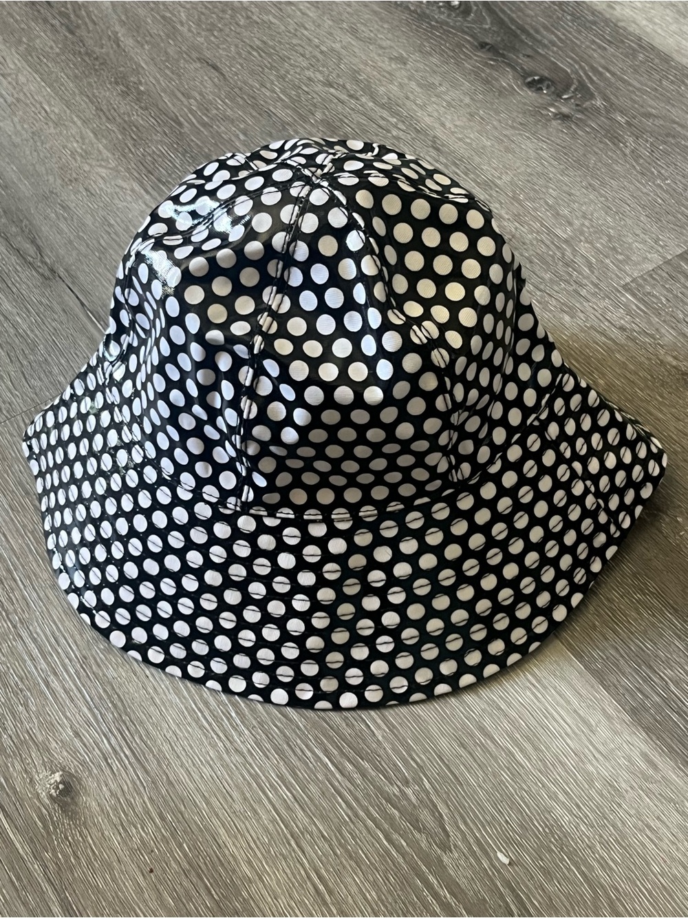 San Diego Hat Company Black and White Polka Dot Rain Bucket Hat
